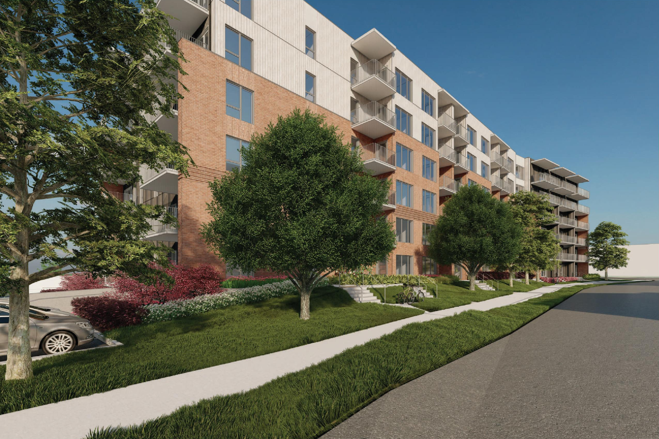 Rendering of building from page 30 of the file '2025-01-22 - (Residential) Urban Design Brief - D02-02-25-0005'