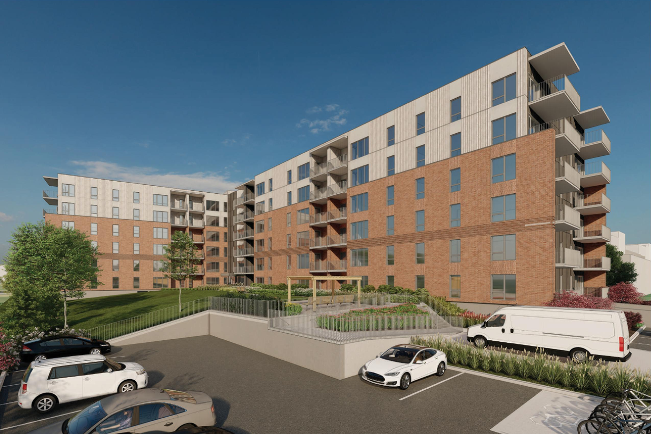 Rendering of building from page 38 of the file '2025-01-22 - (Residential) Urban Design Brief - D02-02-25-0005'
