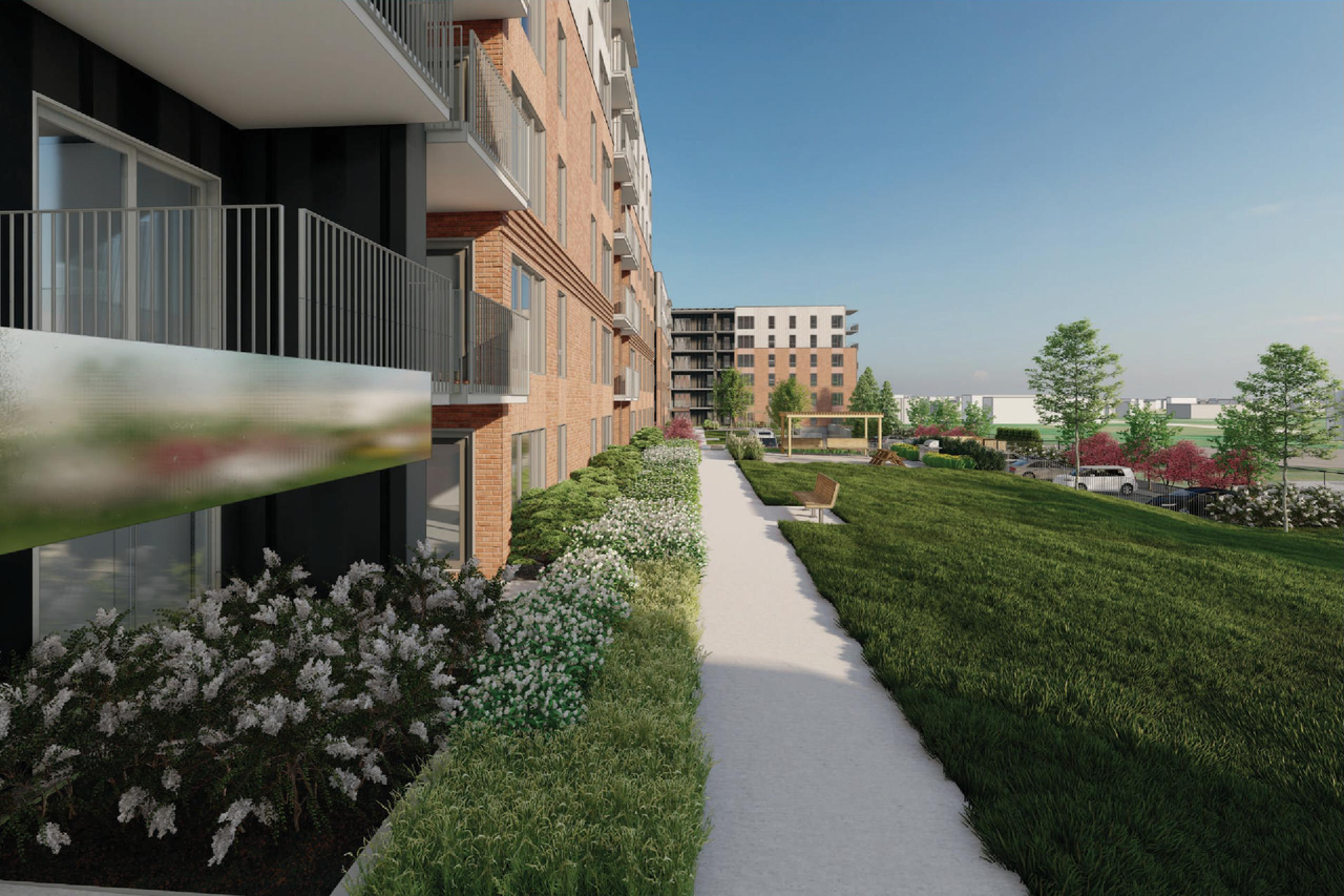Rendering of building from page 40 of the file '2025-01-22 - (Residential) Urban Design Brief - D02-02-25-0005'