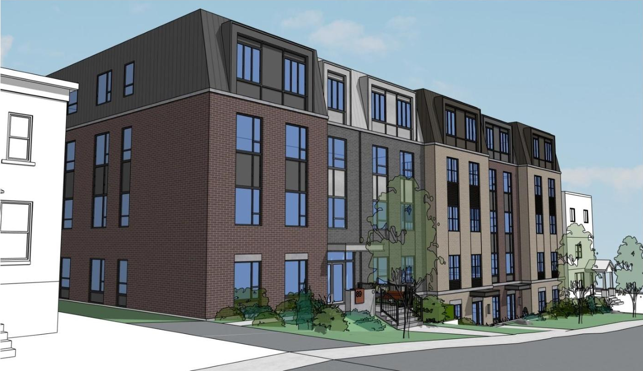 Rendering of building from page 1 of the file '2025-02-21 - Planning Rationale & Design Brief - D02-02-25-0013'
