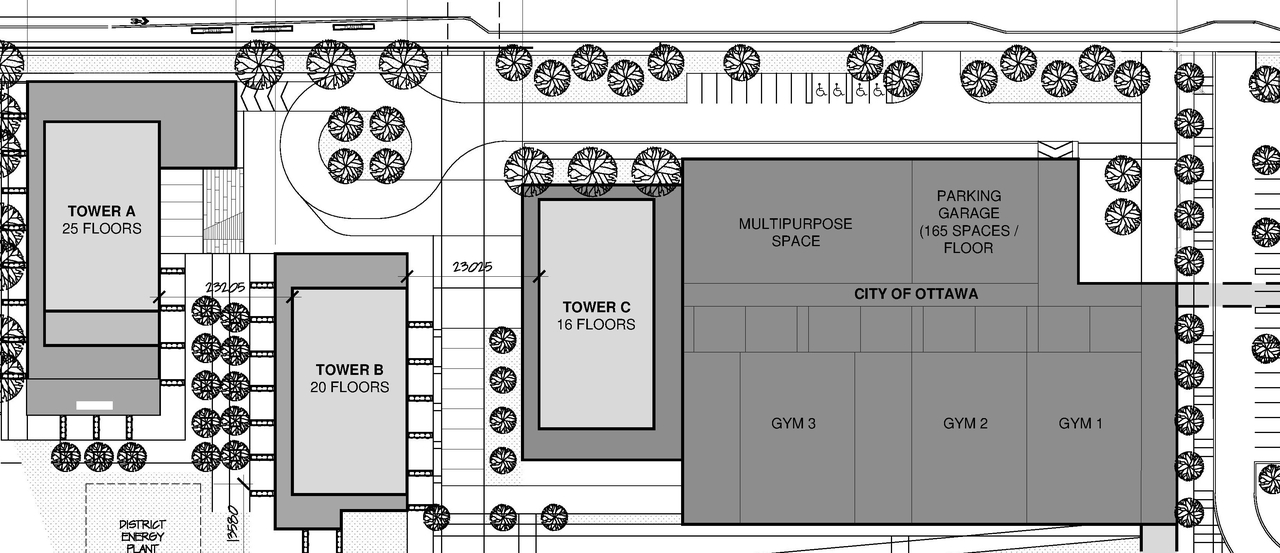 Construction site plan for project from page 49 of the file '2025-03-05 - Urban Design Review Panel Report - D02-02-25-0015'
