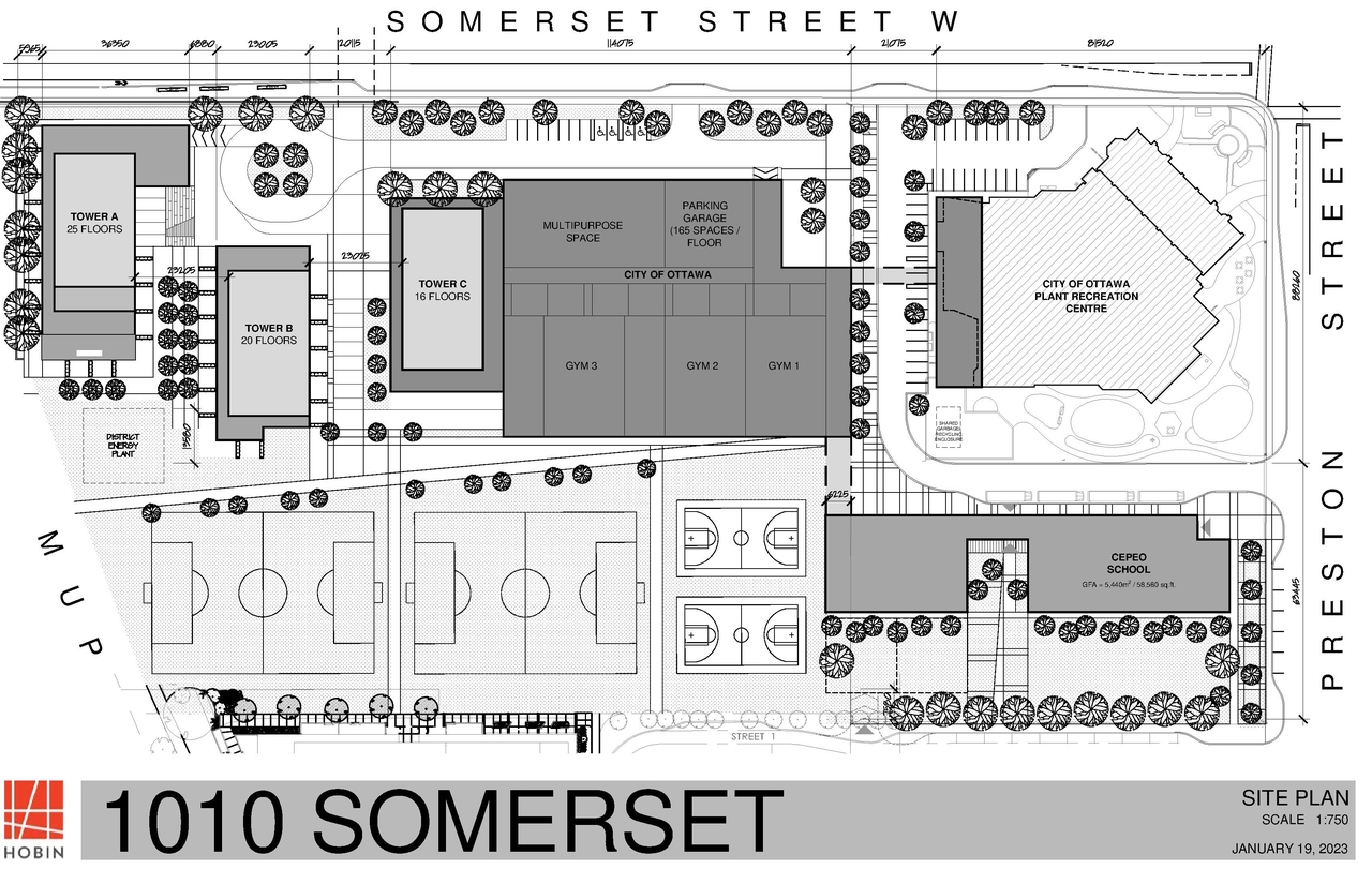 Construction site plan for project from page 49 of the file '2025-03-05 - Urban Design Review Panel Report - D02-02-25-0015'