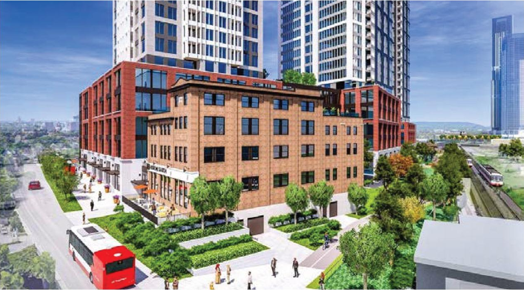 Rendering of building from page 9 of the file '2025-03-05 - Urban Design Review Panel Report - D02-02-25-0015'