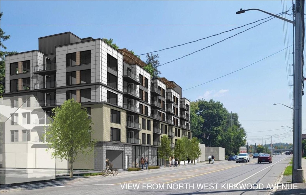 Rendering of building from page 17 of the file '2025-04-01 - Urban Design Brief - D02-02-25-0021'