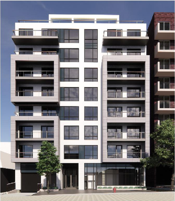 Rendering of building from page 25 of the file '2025-04-24 - Design Brief - D02-02-25-0026'