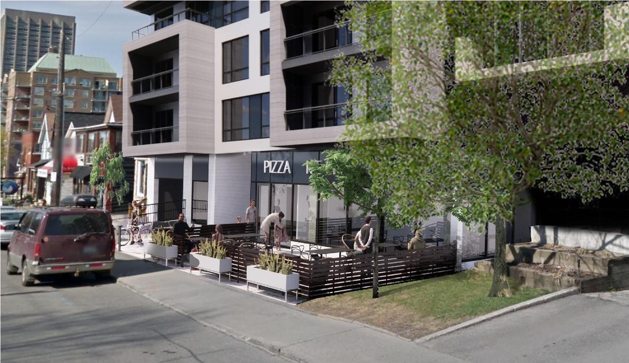 Rendering of building from page 29 of the file '2025-04-24 - Design Brief - D02-02-25-0026'