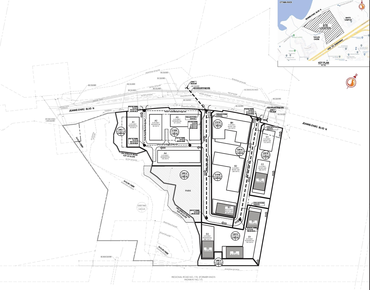 Construction site plan for project from page 61 of the file '2025-06-02 - Design Brief - D02-02-25-0037'