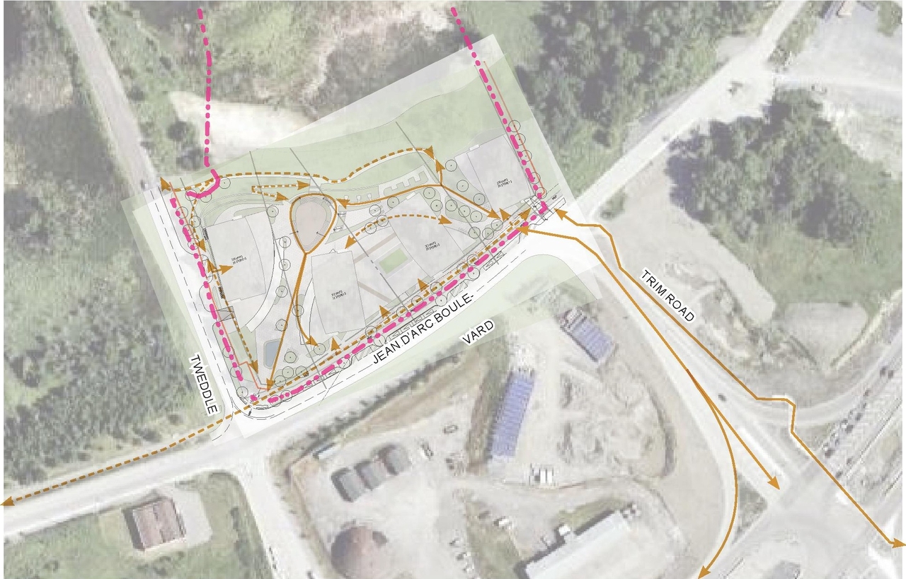 Construction site plan for project from page 34 of the file '2026-03-23 - SPA Design Brief - D02-02-25-0038'