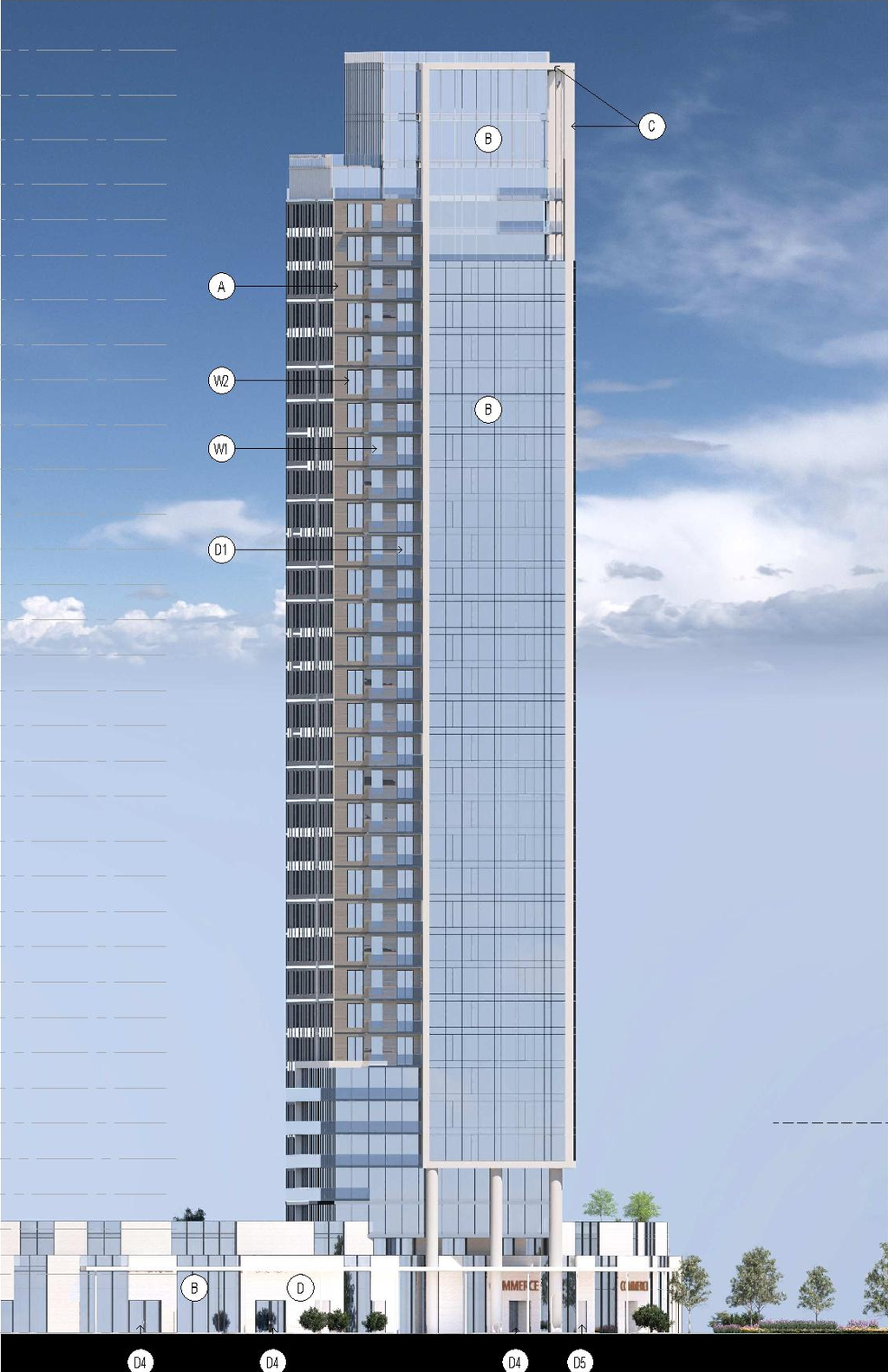Rendering of building from page 78 of the file '2026-03-23 - SPA Design Brief - D02-02-25-0038'