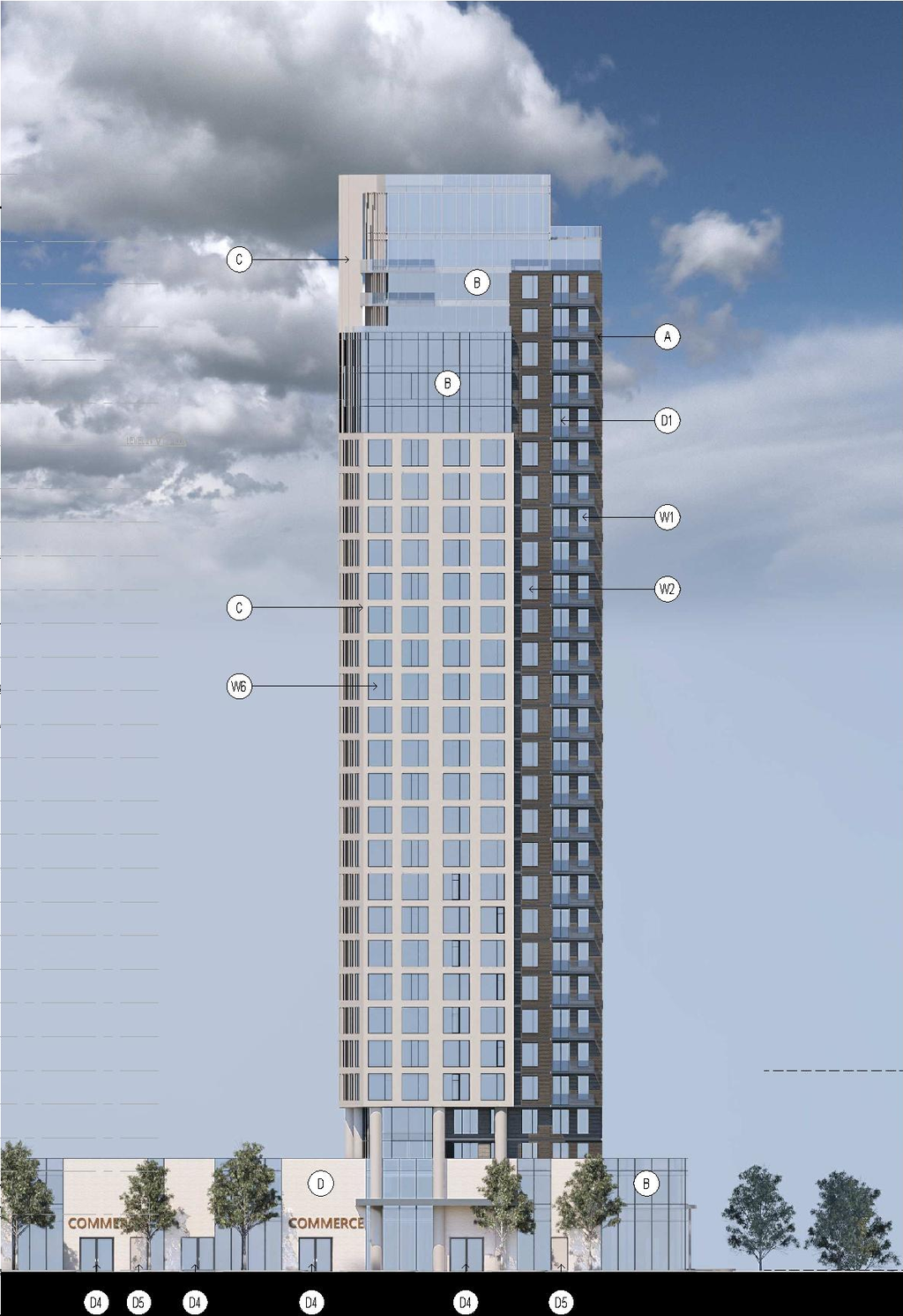 Rendering of building from page 80 of the file '2026-03-23 - SPA Design Brief - D02-02-25-0038'
