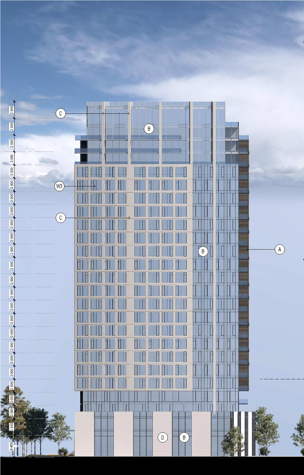 Rendering of building from page 81 of the file '2026-03-23 - SPA Design Brief - D02-02-25-0038'