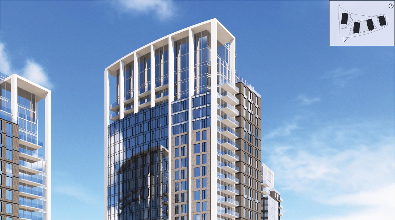 Rendering of building from page 68 of the file '2025-10-07 - Design Brief - D02-02-25-0038'