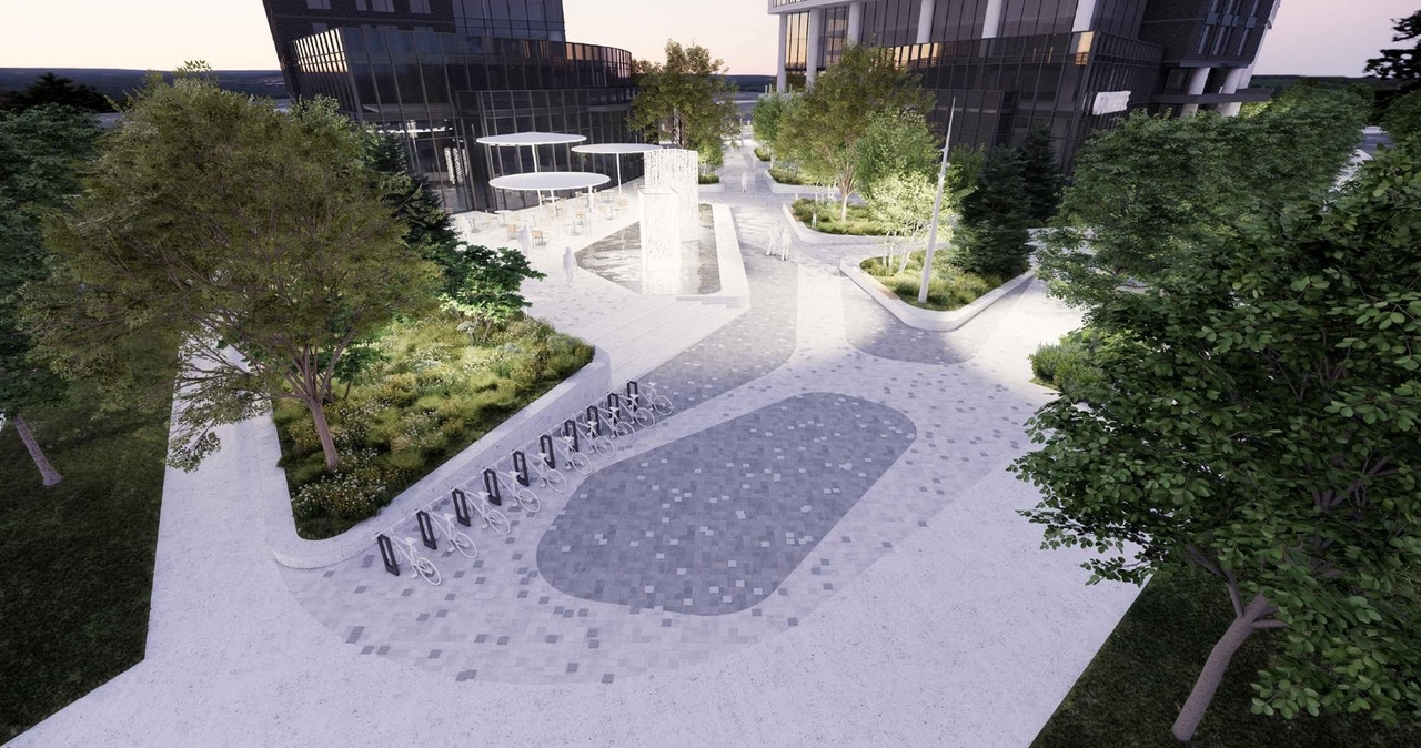 Rendering of building from page 82 of the file '2025-10-07 - Design Brief - D02-02-25-0038'