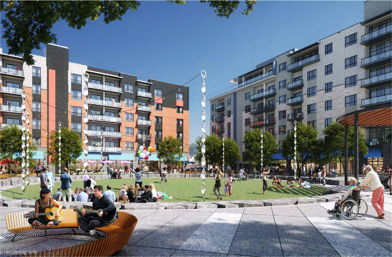 Rendering of building from page 31 of the file '2025-08-22 - Urban Design Brief - D02-02-25-0061'