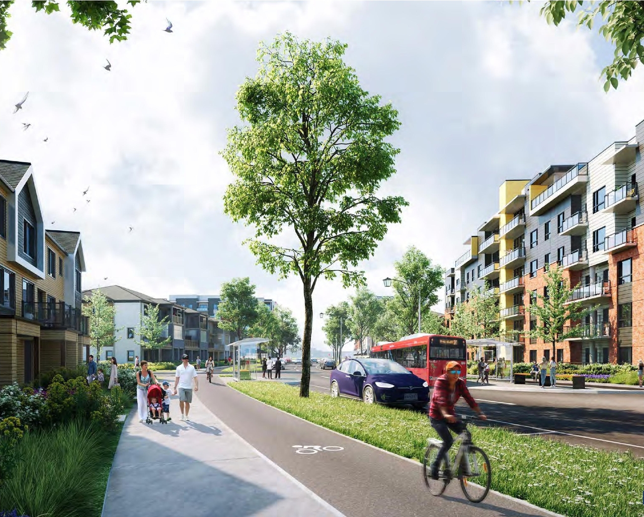 Rendering of building from page 8 of the file '2025-08-22 - Urban Design Brief - D02-02-25-0061'