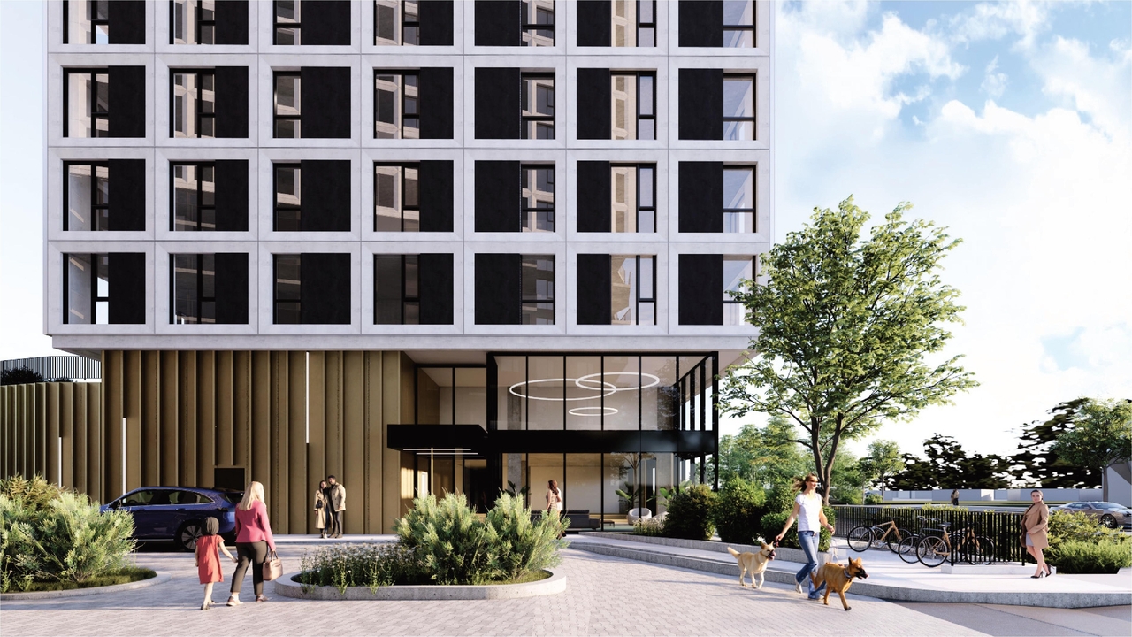 Rendering of building from page 47 of the file '2025-09-02 - Urban Design Review Panel Report - D02-02-25-0063'