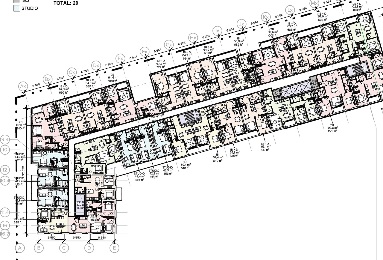 Floor plan for project from page 65 of the file '2025-09-02 - Urban Design Review Panel Report - D02-02-25-0063'