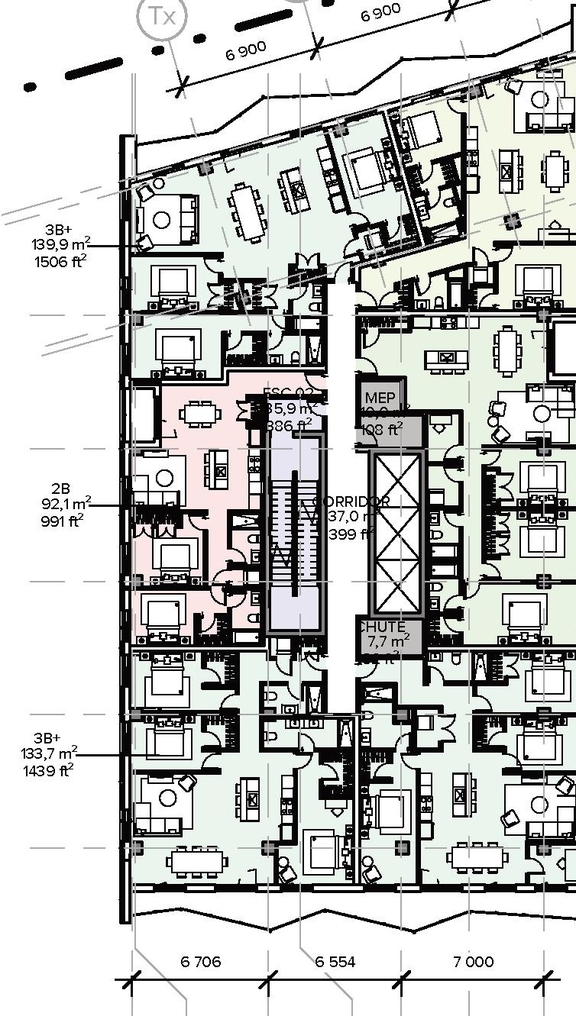 Floor plan for project from page 70 of the file '2025-09-02 - Urban Design Review Panel Report - D02-02-25-0063'
