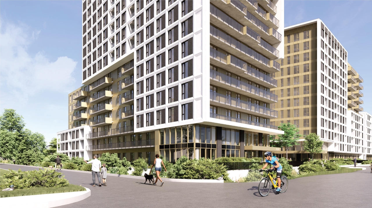 Rendering of building from page 44 of the file '2025-09-02 - Design Brief - D02-02-25-0063'