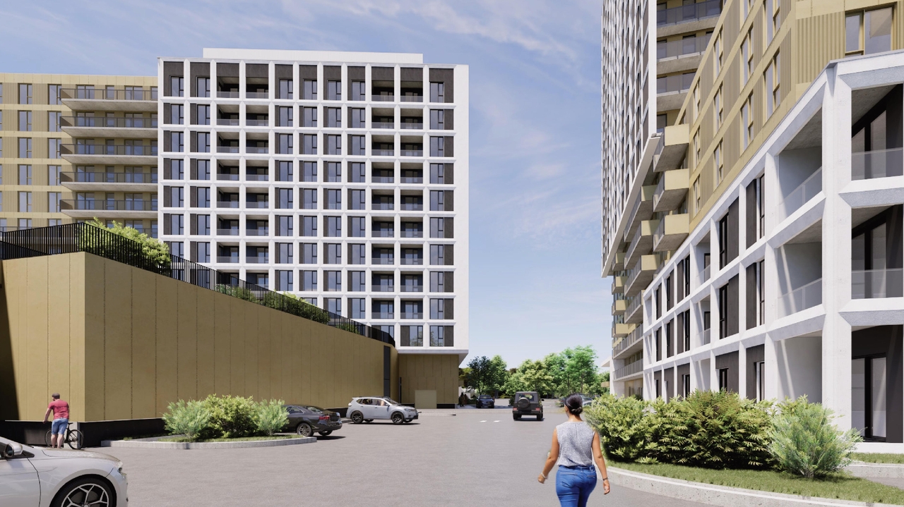 Rendering of building from page 49 of the file '2025-09-02 - Design Brief - D02-02-25-0063'