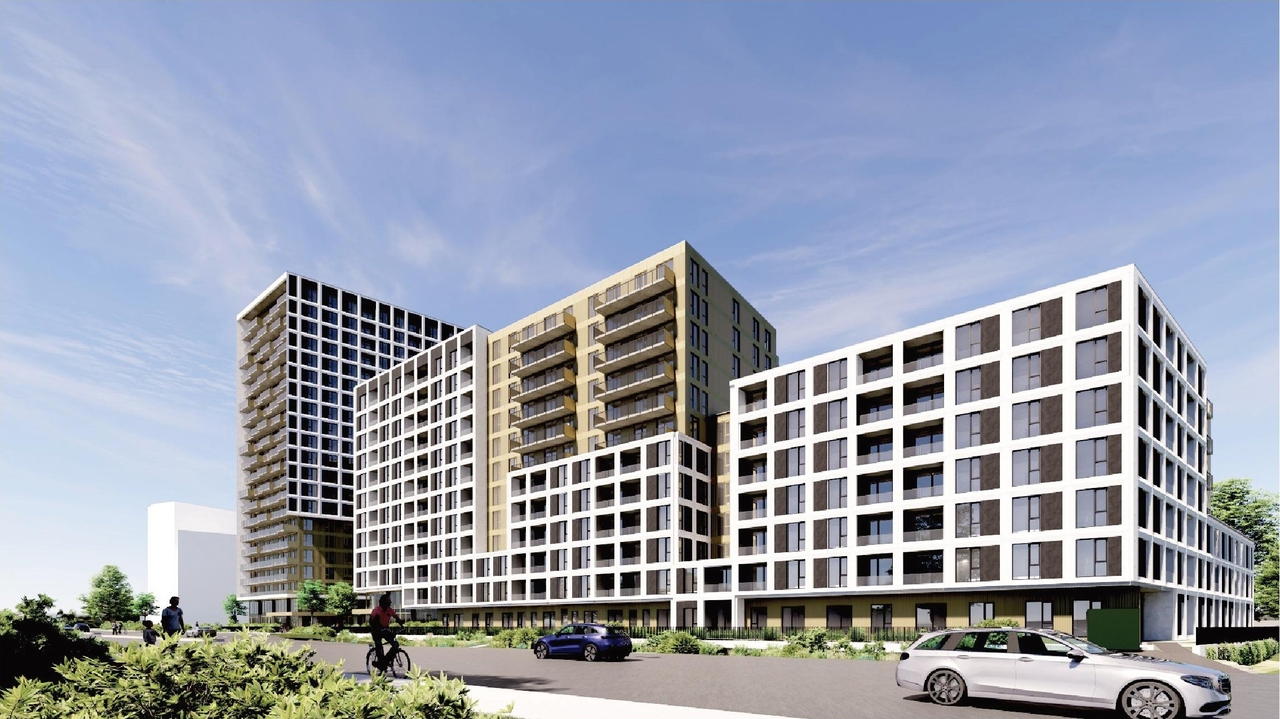 Rendering of building from page 6 of the file '2025-09-02 - Design Brief - D02-02-25-0063'