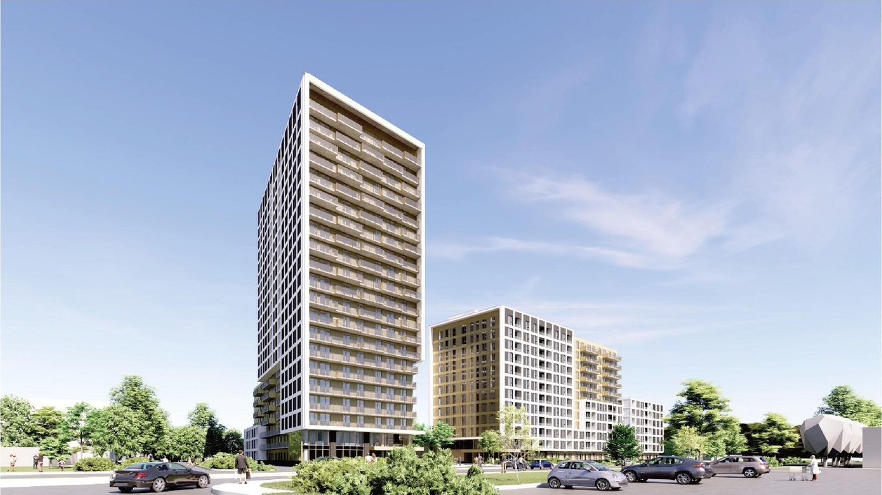 Rendering of building from page 6 of the file '2025-09-02 - Design Brief - D02-02-25-0063'