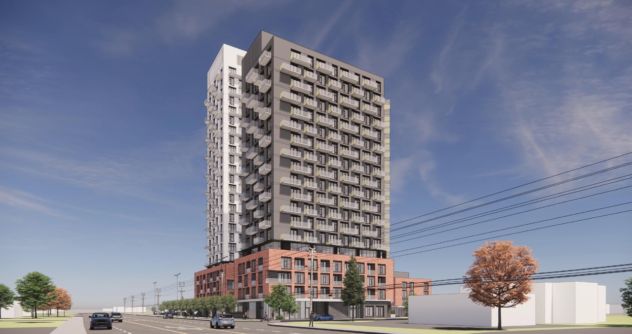 Rendering of building from page 1 of the file '2025-11-17 - Urban Design Brief - D02-02-25-0070'