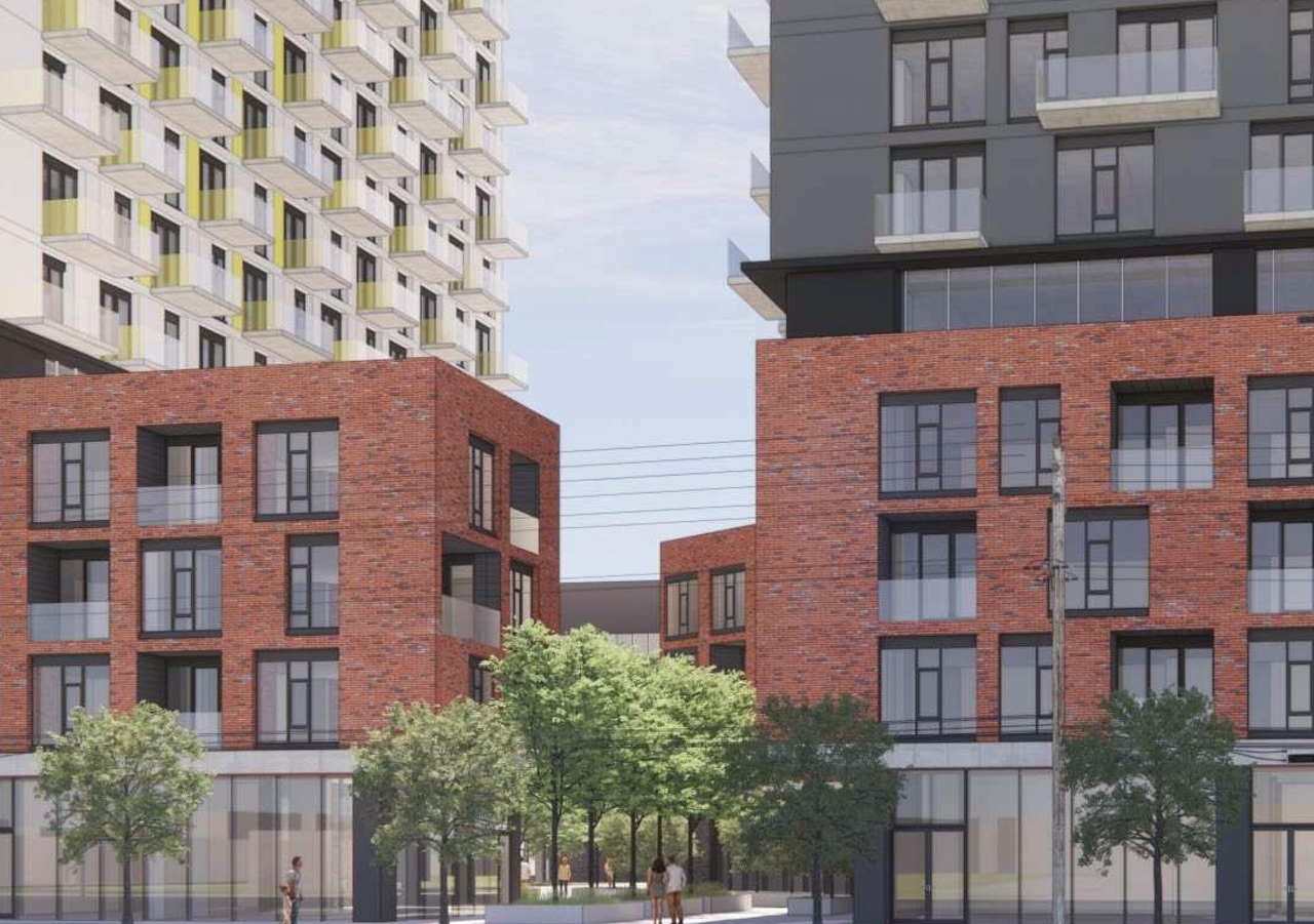 Rendering of building from page 11 of the file '2025-11-17 - Urban Design Brief - D02-02-25-0070'