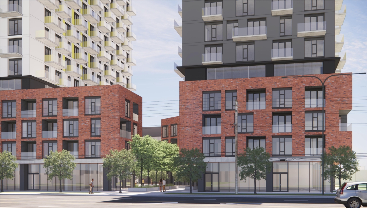 Rendering of building from page 17 of the file '2025-11-17 - Urban Design Brief - D02-02-25-0070'