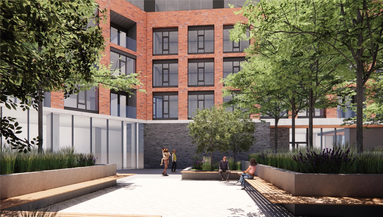 Rendering of building from page 18 of the file '2025-11-17 - Urban Design Brief - D02-02-25-0070'