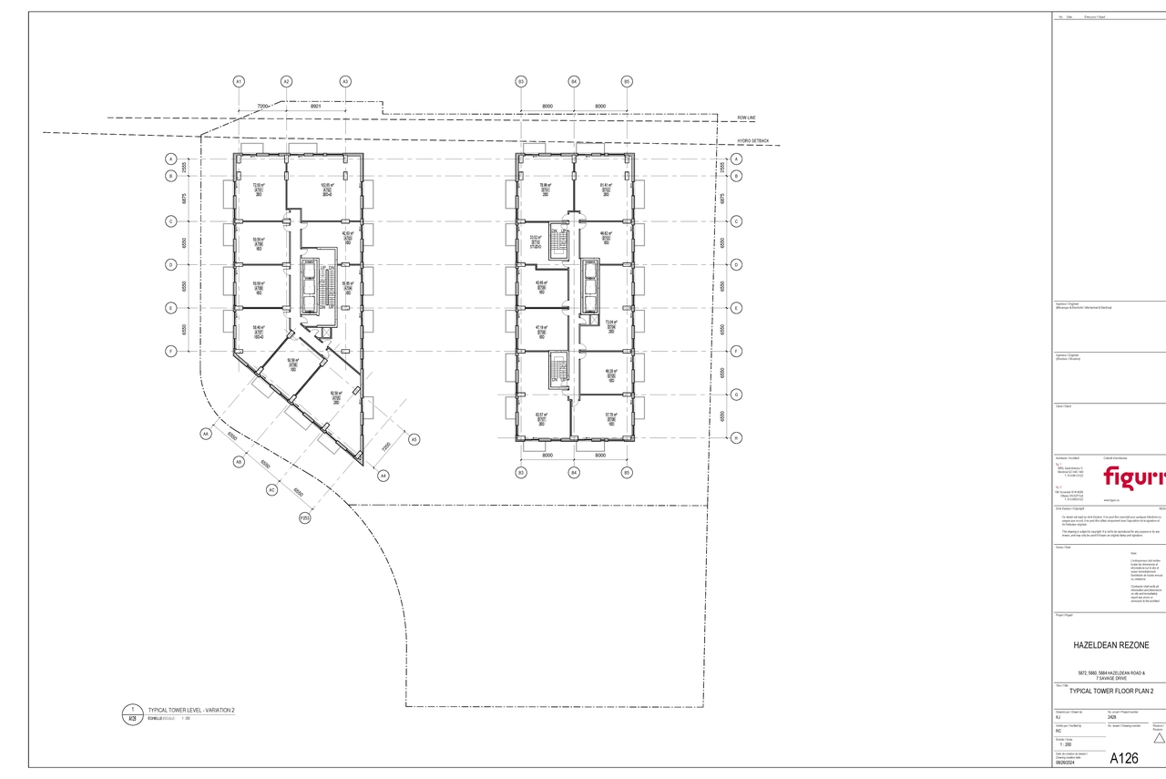 Floor plan for project from page 1 of the file '2025-11-17 - Typical Tower Floor Plan 2 - D02-02-25-0070'