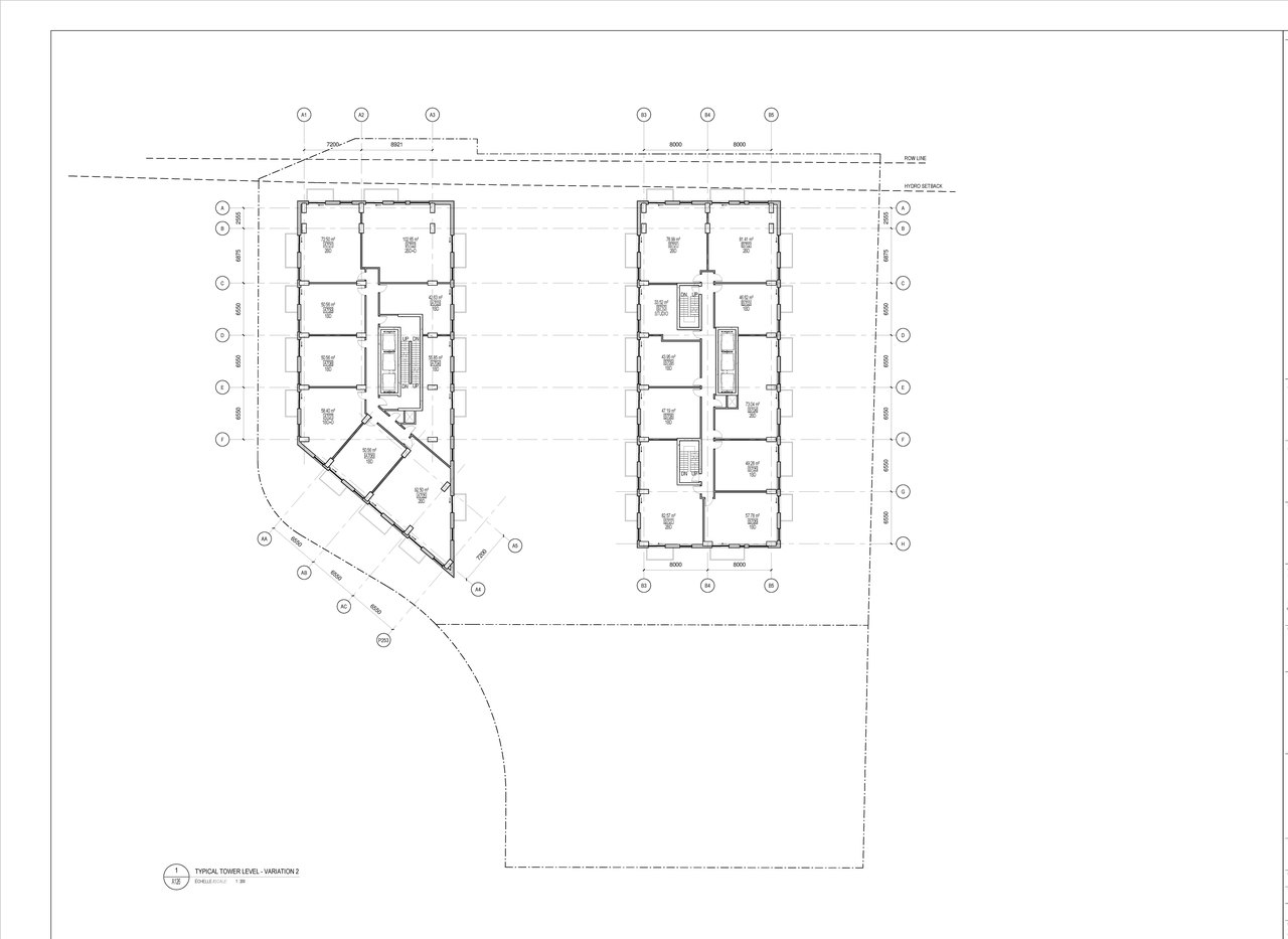 Floor plan for project from page 1 of the file '2025-11-17 - Typical Tower Floor Plan 2 - D02-02-25-0070'