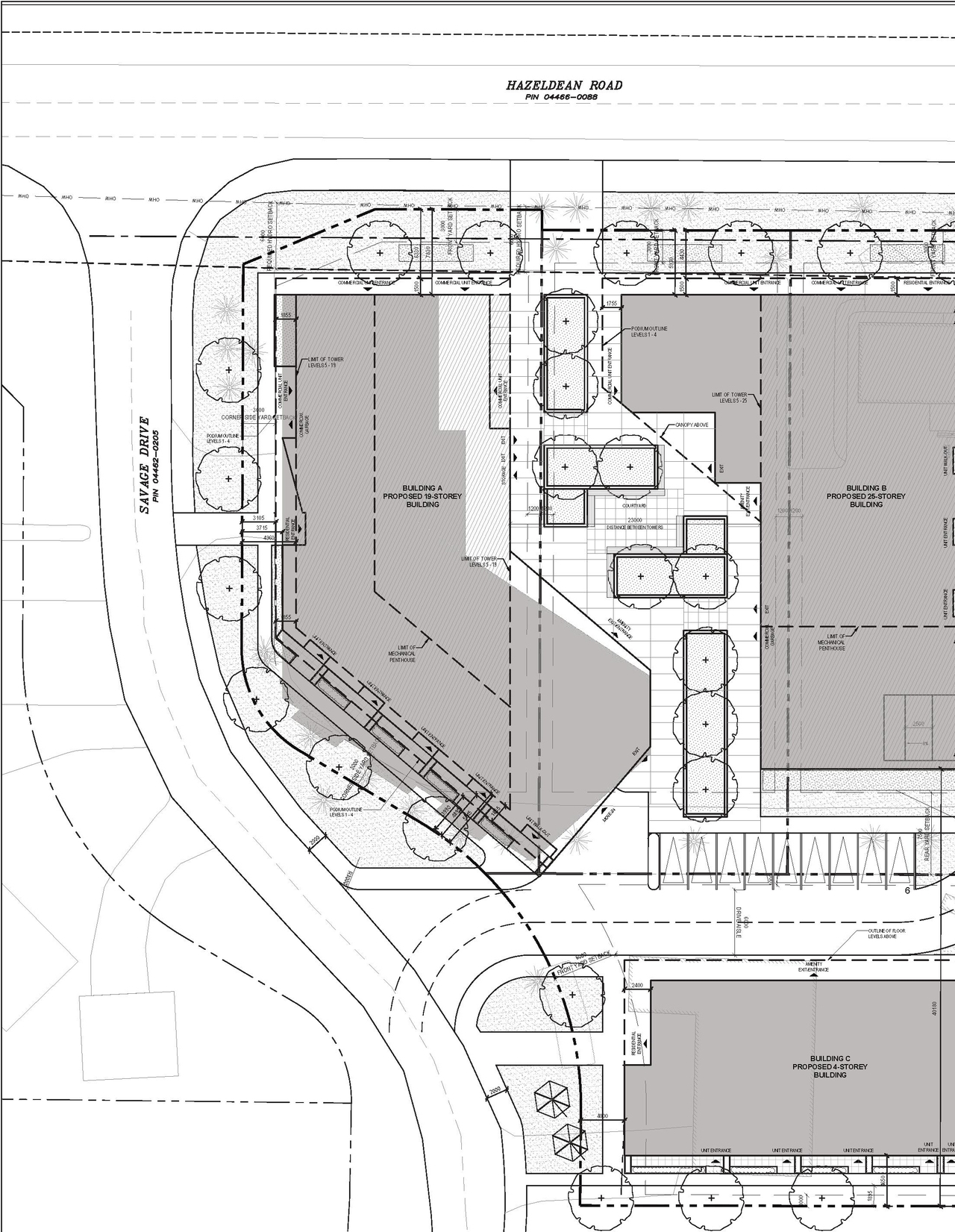 Construction site plan for project from page 18 of the file '2025-10-28 - UDRP Report - D02-02-25-0070'