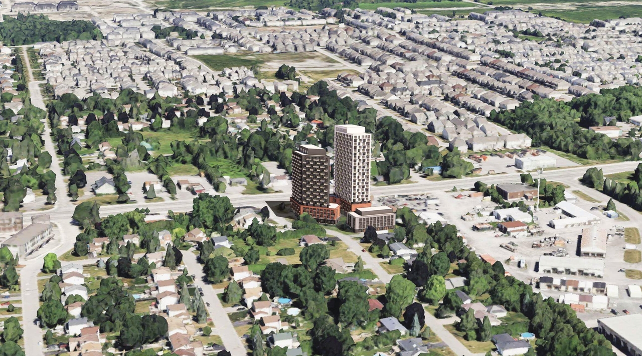 Rendering of building from page 28 of the file '2025-10-28 - UDRP Report - D02-02-25-0070'