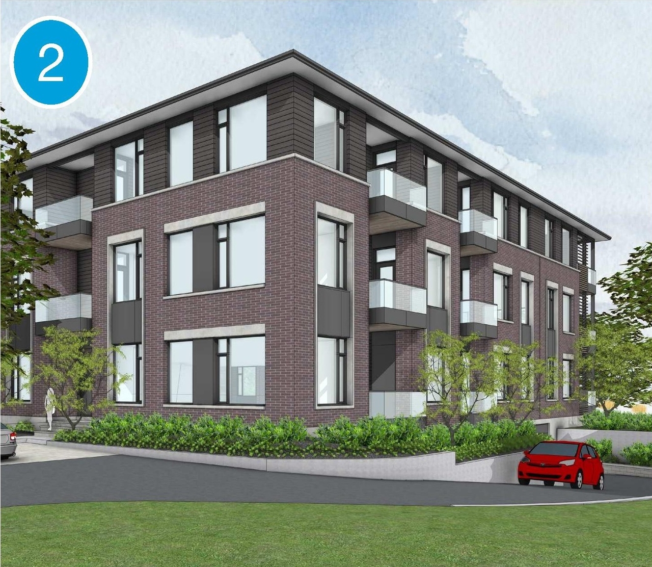 Rendering of building from page 13 of the file '2025-11-03 - Urban Design Brief - D02-02-25-0080'