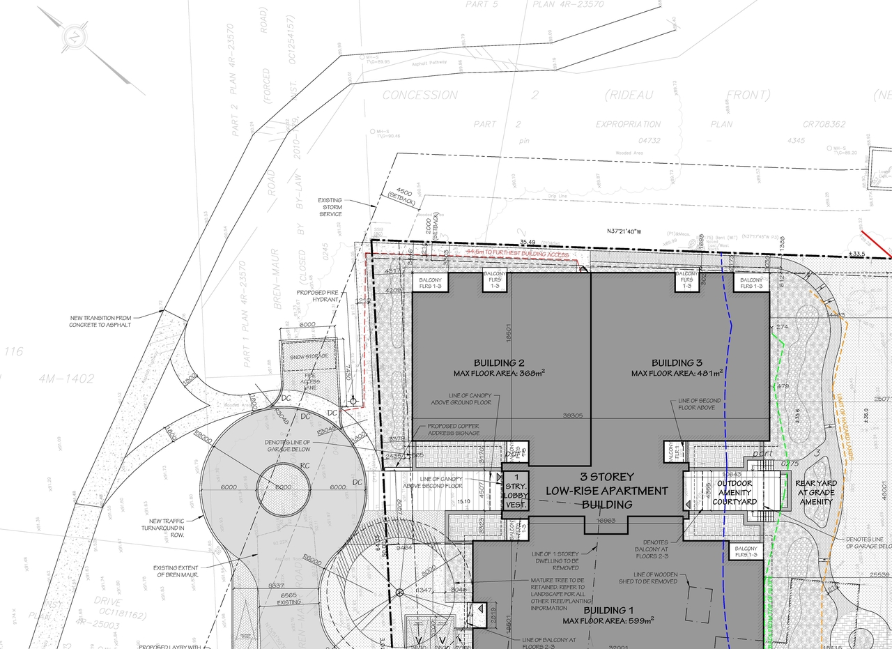 Construction site plan for project from page 24 of the file '2025-11-03 - Design Brief - D02-02-25-0080'