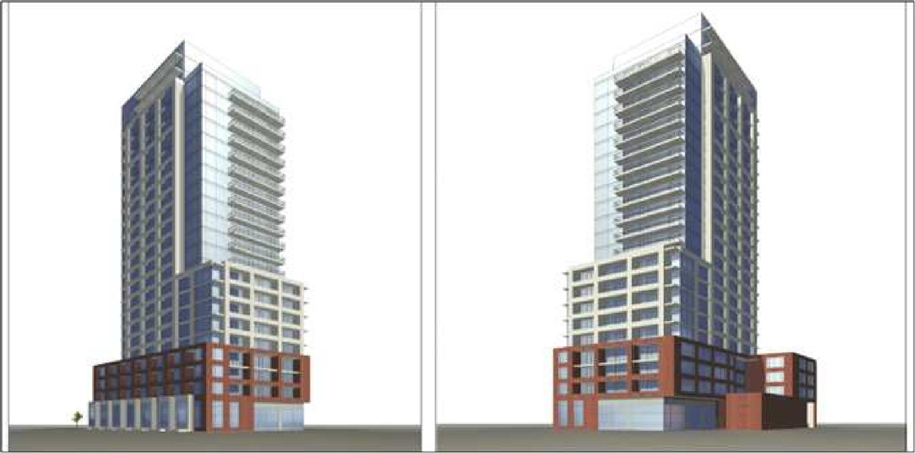 Rendering of building from page 10 of the file '2026-01-12 - Urban Design Brief - D02-02-25-0087'