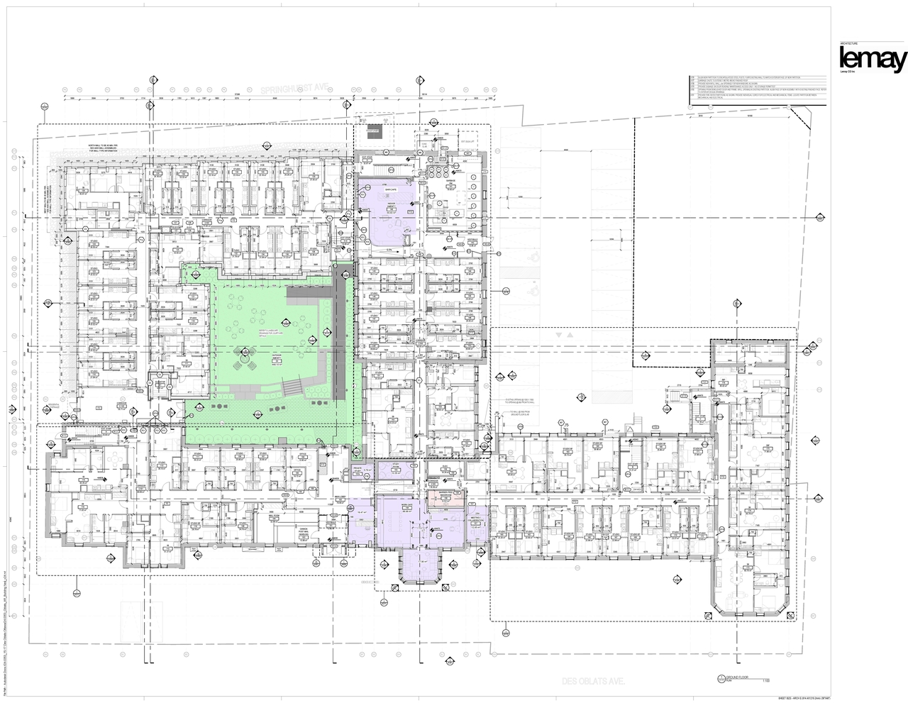 Construction site plan for project from page 5 of the file '2026-02-26 - Floor Plans Amenity Area - D02-02-25-0094'