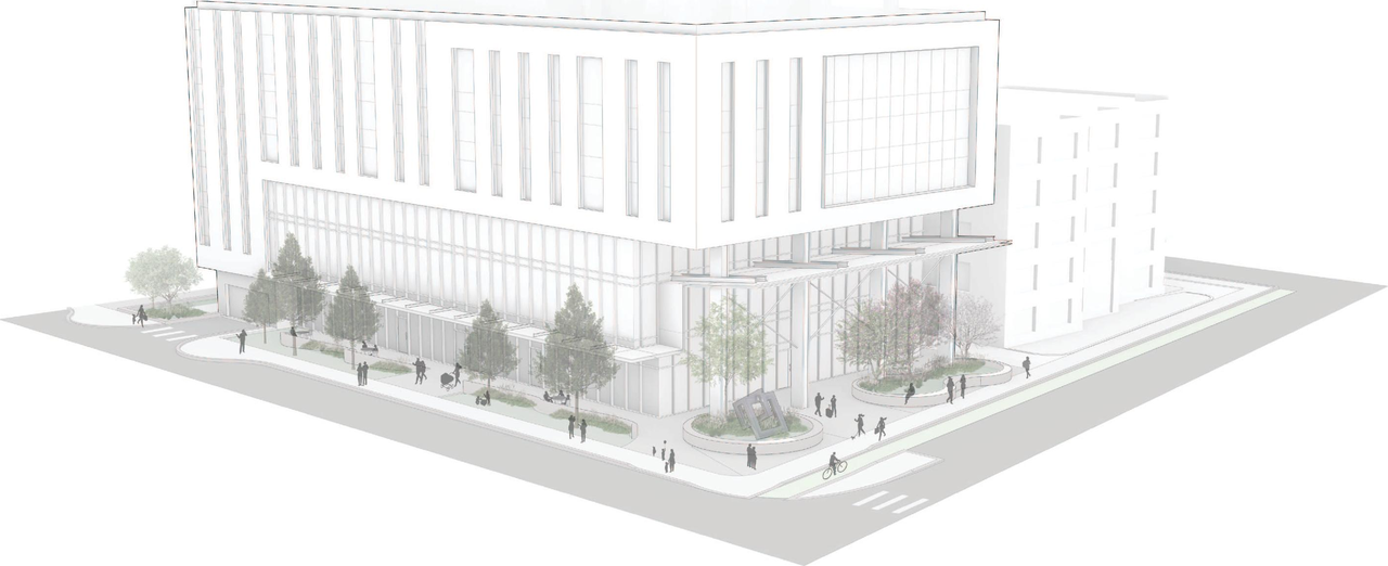 Rendering of building from page 124 of the file '2026-04-20 - Design Brief - D02-02-25-0097'