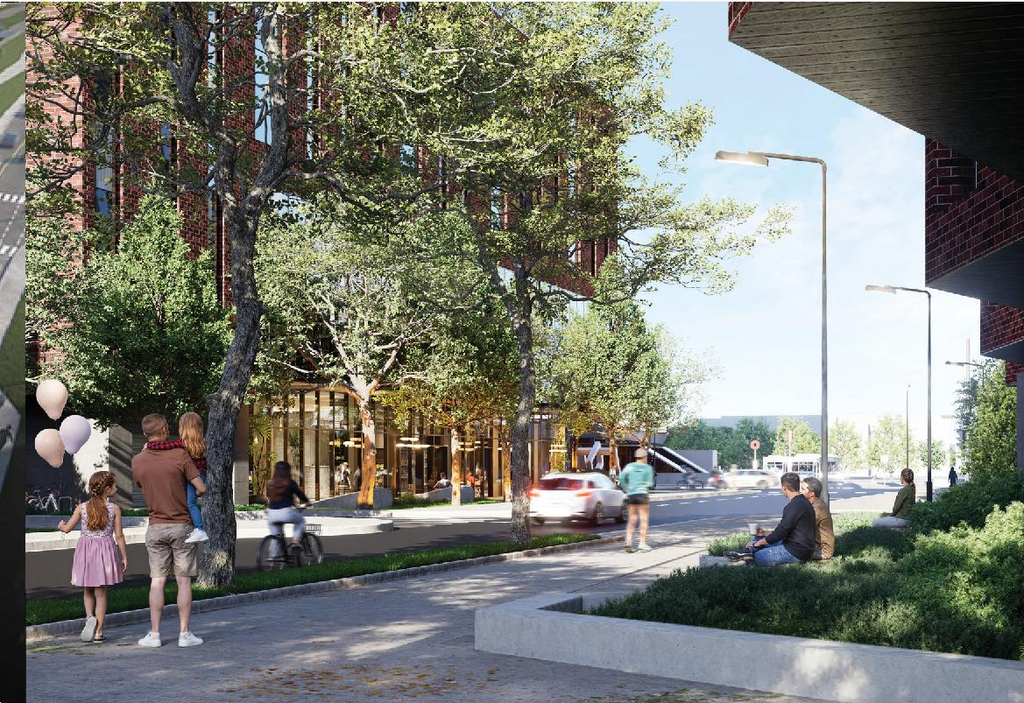 Rendering of building from page 3 of the file '2026-04-20 - Design Brief - D02-02-25-0097'
