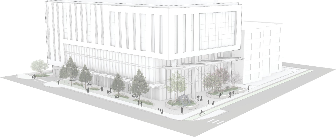 Rendering of building from page 113 of the file '2025-12-15 - Urban Design Brief - D01-01-25-0025 & D02-02-25-0097'
