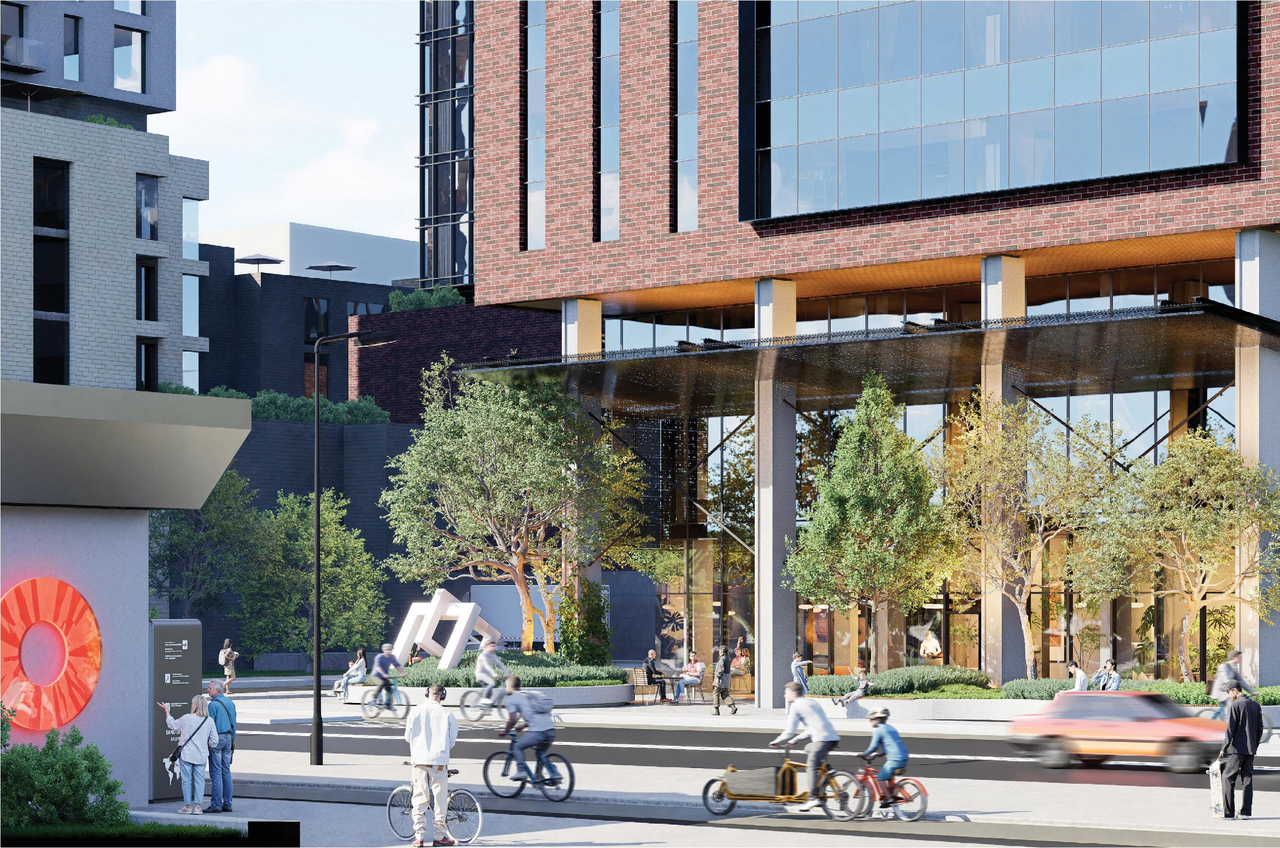 Rendering of building from page 114 of the file '2025-12-15 - Urban Design Brief - D01-01-25-0025 & D02-02-25-0097'