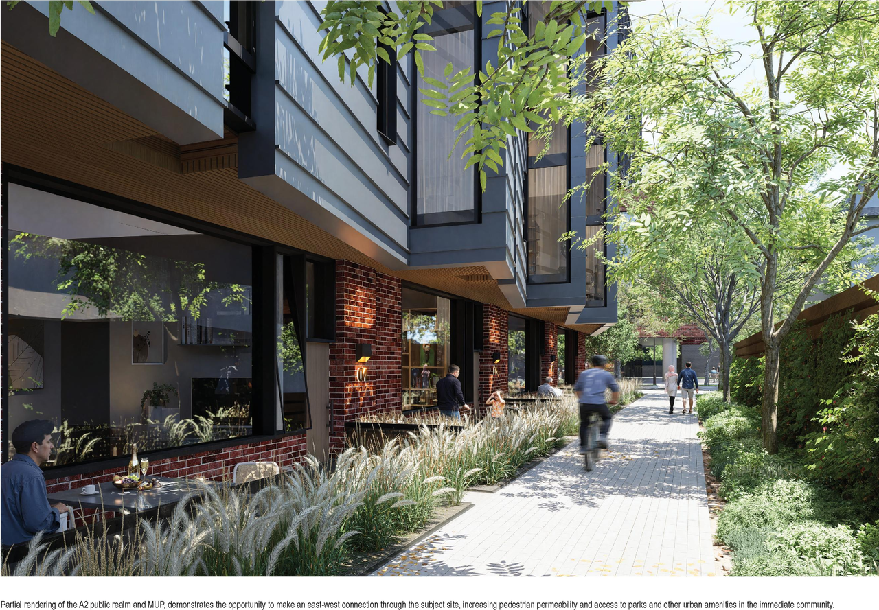Rendering of building from page 119 of the file '2025-12-15 - Urban Design Brief - D01-01-25-0025 & D02-02-25-0097'