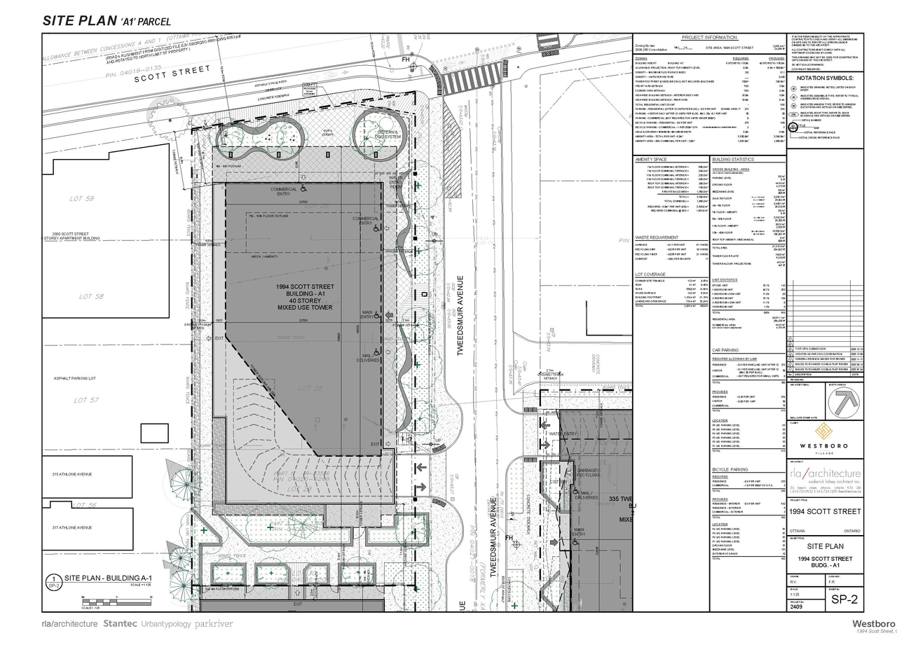 Construction site plan for project from page 38 of the file '2025-12-15 - Urban Design Brief - D01-01-25-0025 & D02-02-25-0097'