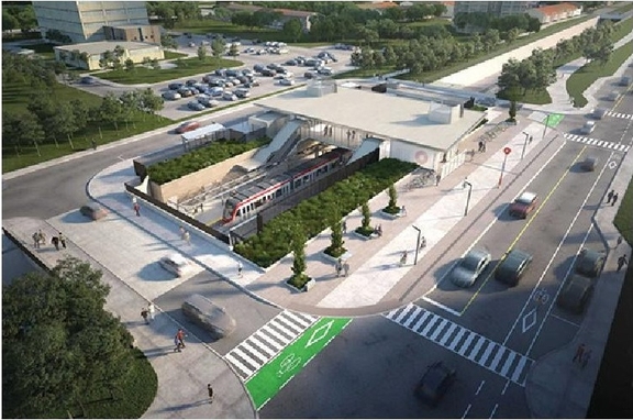 Rendering of building from page 4 of the file '2025-12-15 - Urban Design Brief - D01-01-25-0025 & D02-02-25-0097'