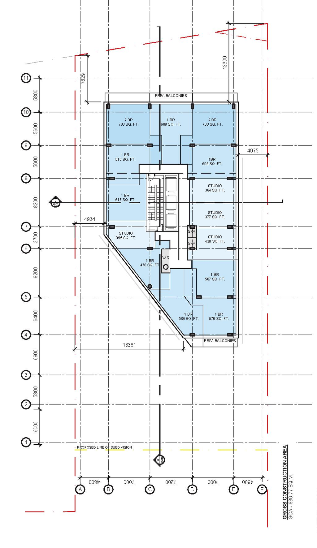 Floor plan for project from page 44 of the file '2025-12-15 - Urban Design Brief - D01-01-25-0025 & D02-02-25-0097'