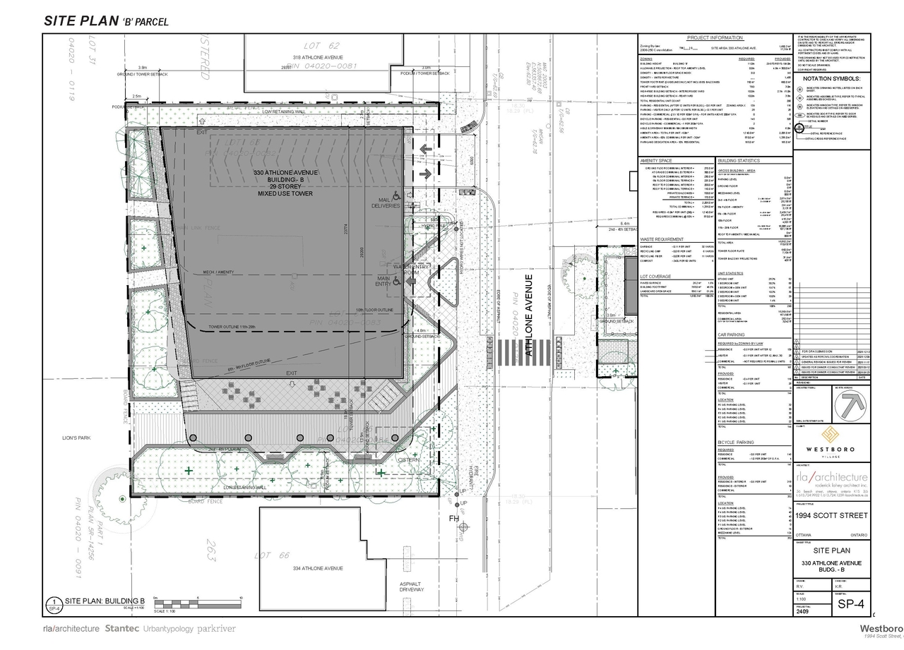 Construction site plan for project from page 54 of the file '2025-12-15 - Urban Design Brief - D01-01-25-0025 & D02-02-25-0097'