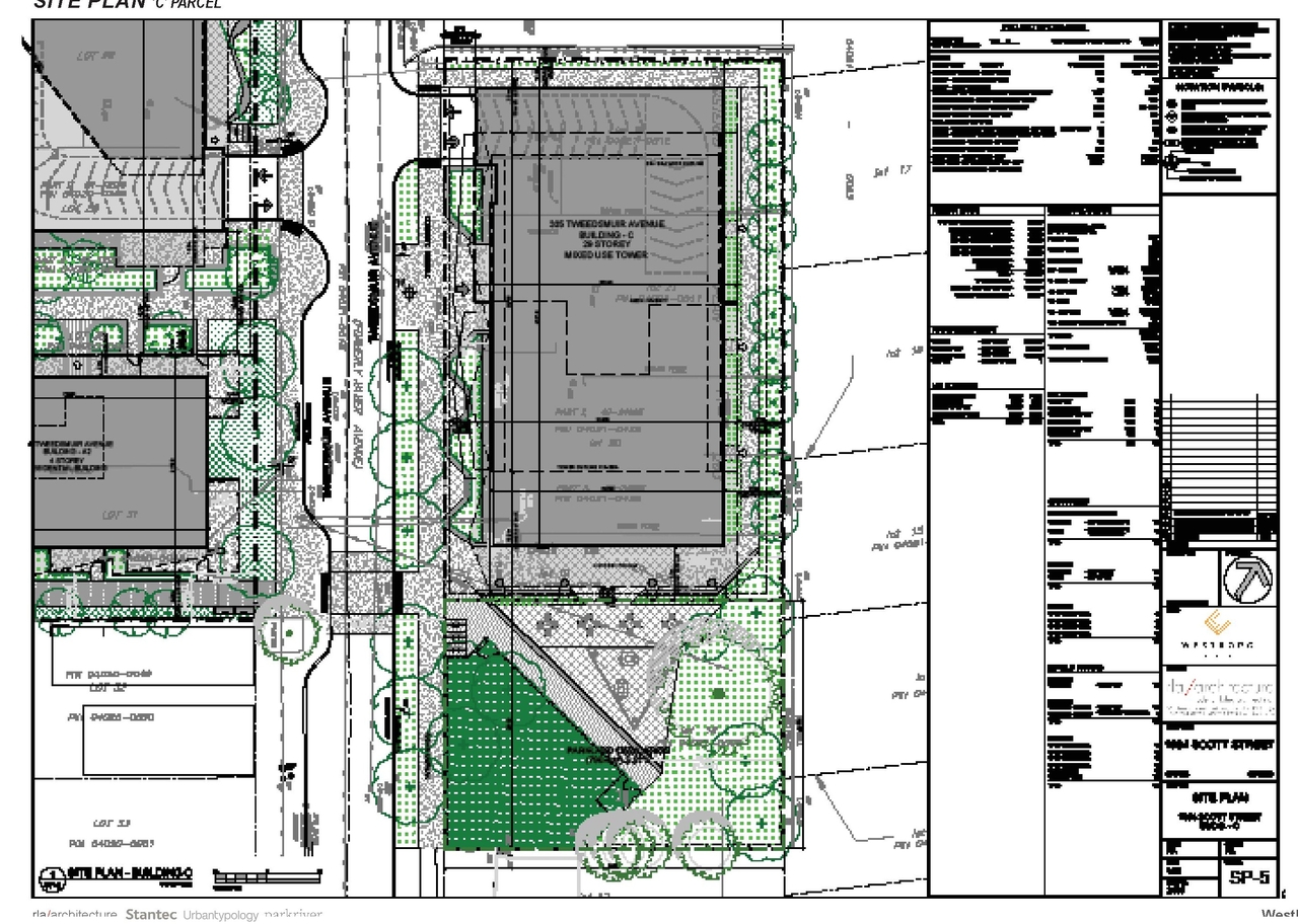 Construction site plan for project from page 64 of the file '2025-12-15 - Urban Design Brief - D01-01-25-0025 & D02-02-25-0097'