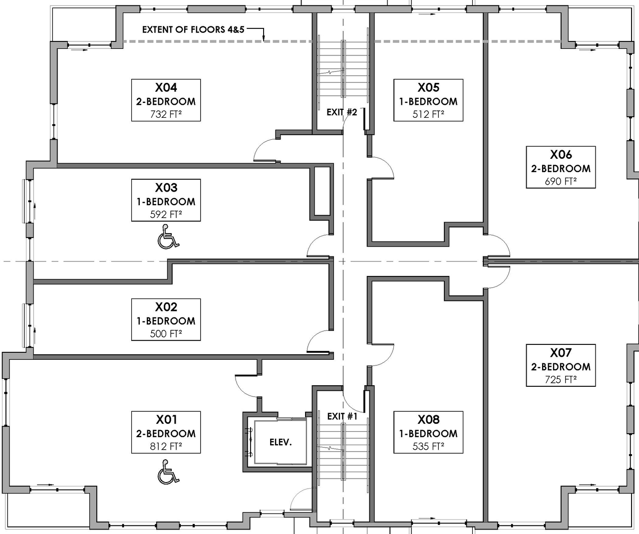 Floor plan for project from page 1 of the file '2026-02-23 - Building Elevations Floor Plans - D02-02-25-0098'