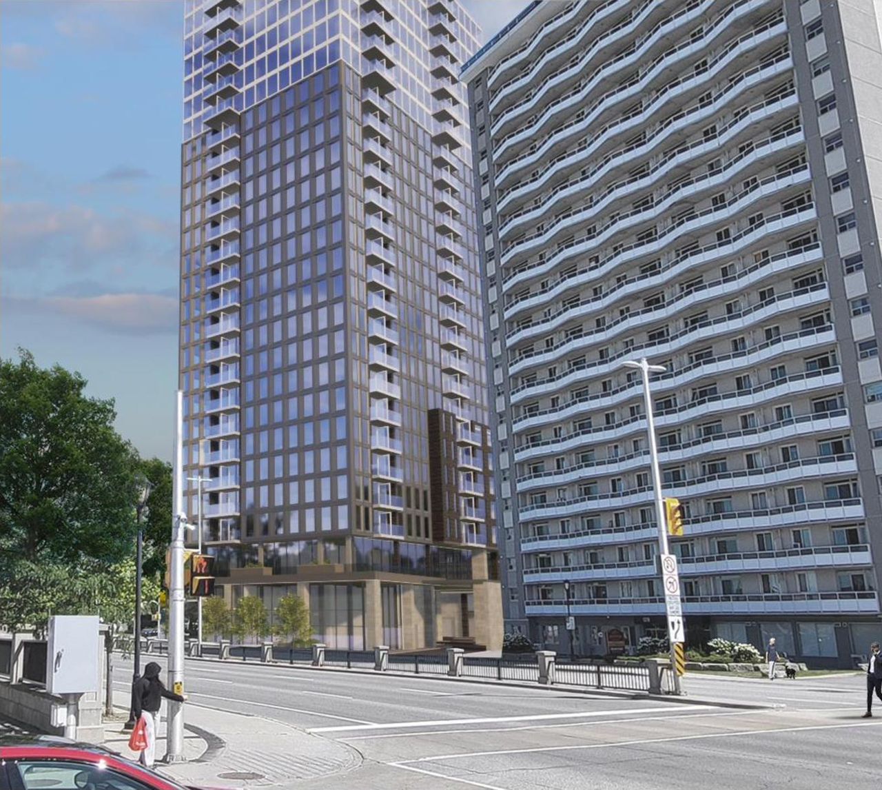 Rendering of building from page 17 of the file '2025-12-22 - Urban Design Brief - D02-02-25-0100'
